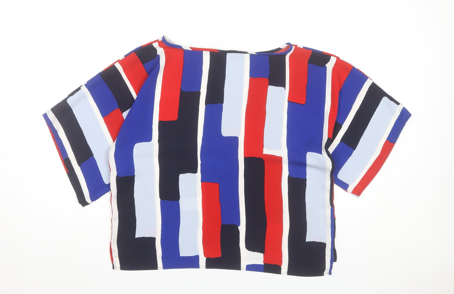 Dunnes Women’s Multicoloured Geometric Cropped Blouse Size 10