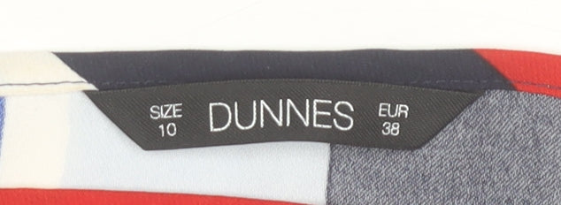 Dunnes Women’s Multicoloured Geometric Cropped Blouse Size 10
