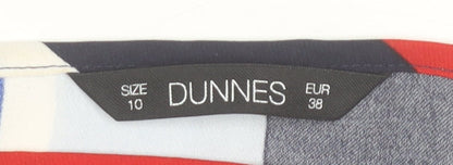Dunnes Women’s Multicoloured Geometric Cropped Blouse Size 10