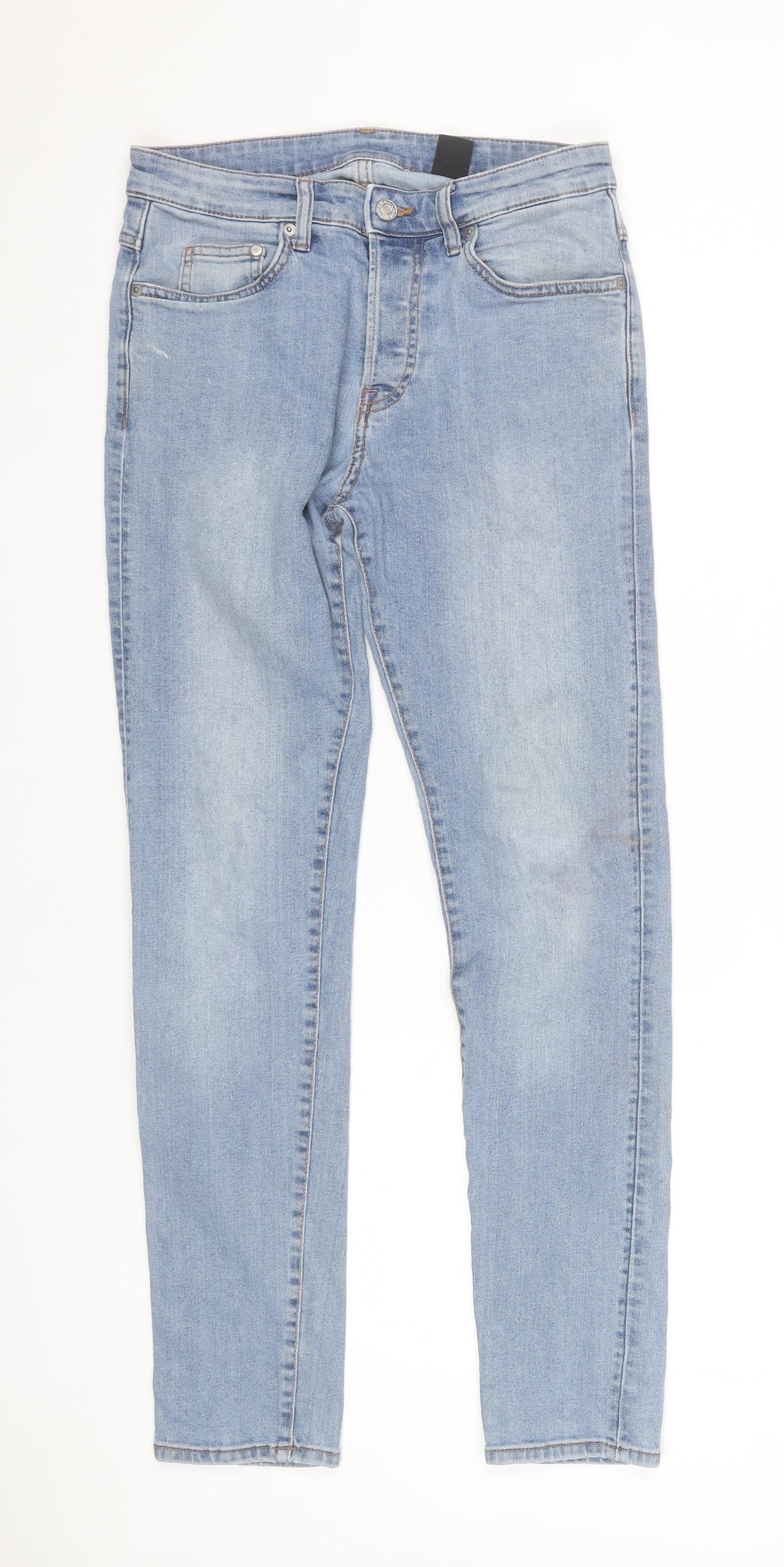 Men’s Light Blue Skinny Denim Jeans Size 30 Regular Fit