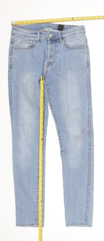 Men’s Light Blue Skinny Denim Jeans Size 30 Regular Fit