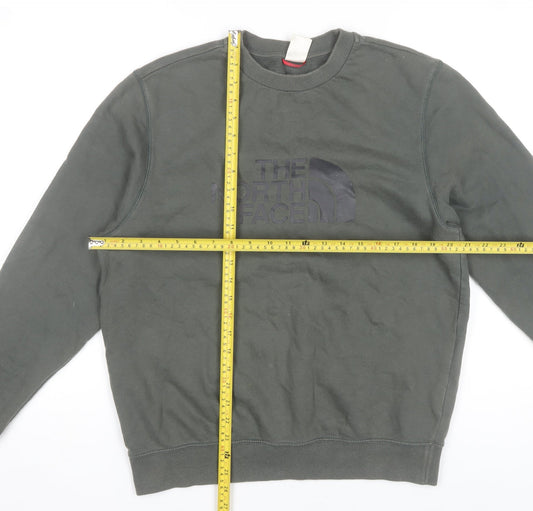 The North Face Men's Green Cotton Crew Neck Sweatshirt M