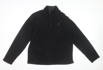 Glacier Point Men's Black Fleece 1/4 Zip Pullover Sweatshirt L