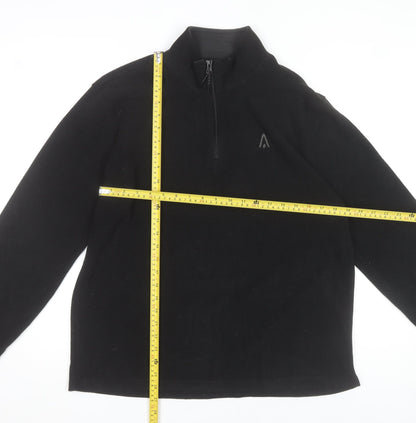 Glacier Point Men's Black Fleece 1/4 Zip Pullover Sweatshirt L