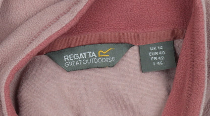 Regatta Womens Pink 1/2 Zip Fleece Sweatshirt UK14 Polyester Outdoor