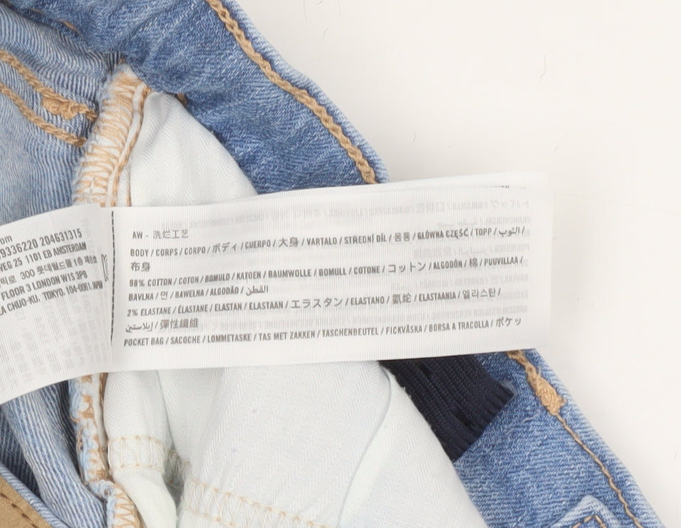 Abercrombie Kids Blue Denim Distressed Mom Shorts Girls 13-14 Years