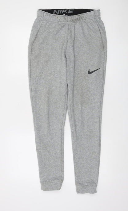 Nike Men's Grey Dri-Fit Standard Fit Joggers Size S