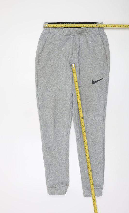 Nike Men's Grey Dri-Fit Standard Fit Joggers Size S