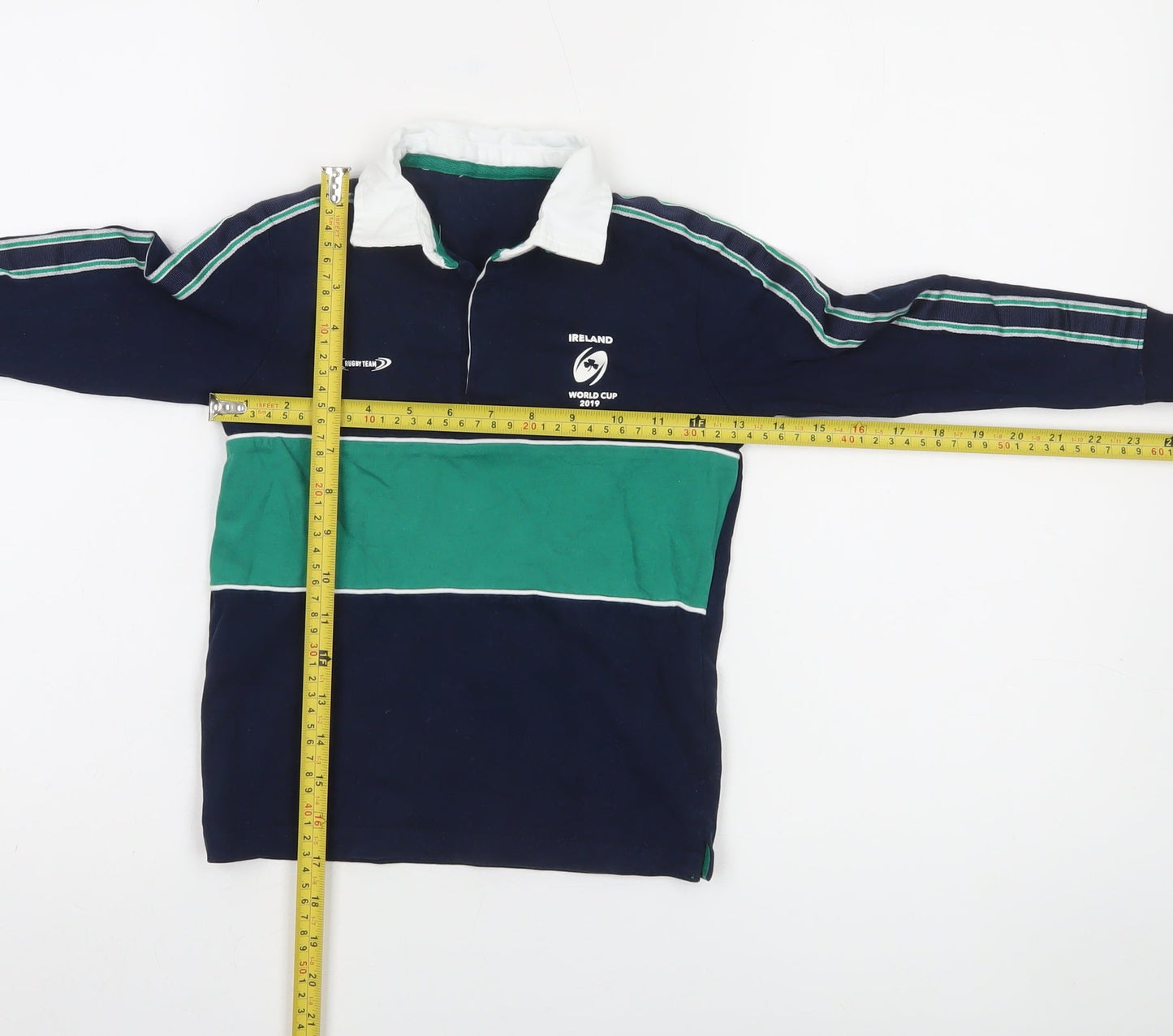 St. Bernard Boys Green & Navy Rugby Shirt Long Sleeve Ireland World Cup 4-5 Years