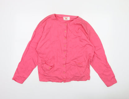 St. Bernard Women Pink Cotton Button-Up Long Sleeve Top One Size