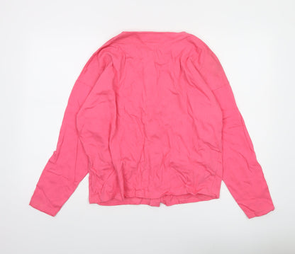 St. Bernard Women Pink Cotton Button-Up Long Sleeve Top One Size