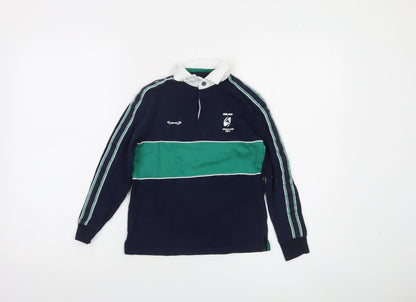 St. Bernard Boys Blue Ireland Rugby Polo Shirt 6-7 Years Long Sleeve Cotton