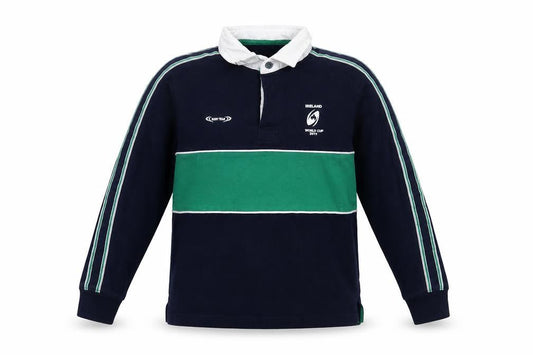 St. Bernard Boys Blue Ireland Rugby Polo Shirt 6-7 Years Long Sleeve Cotton