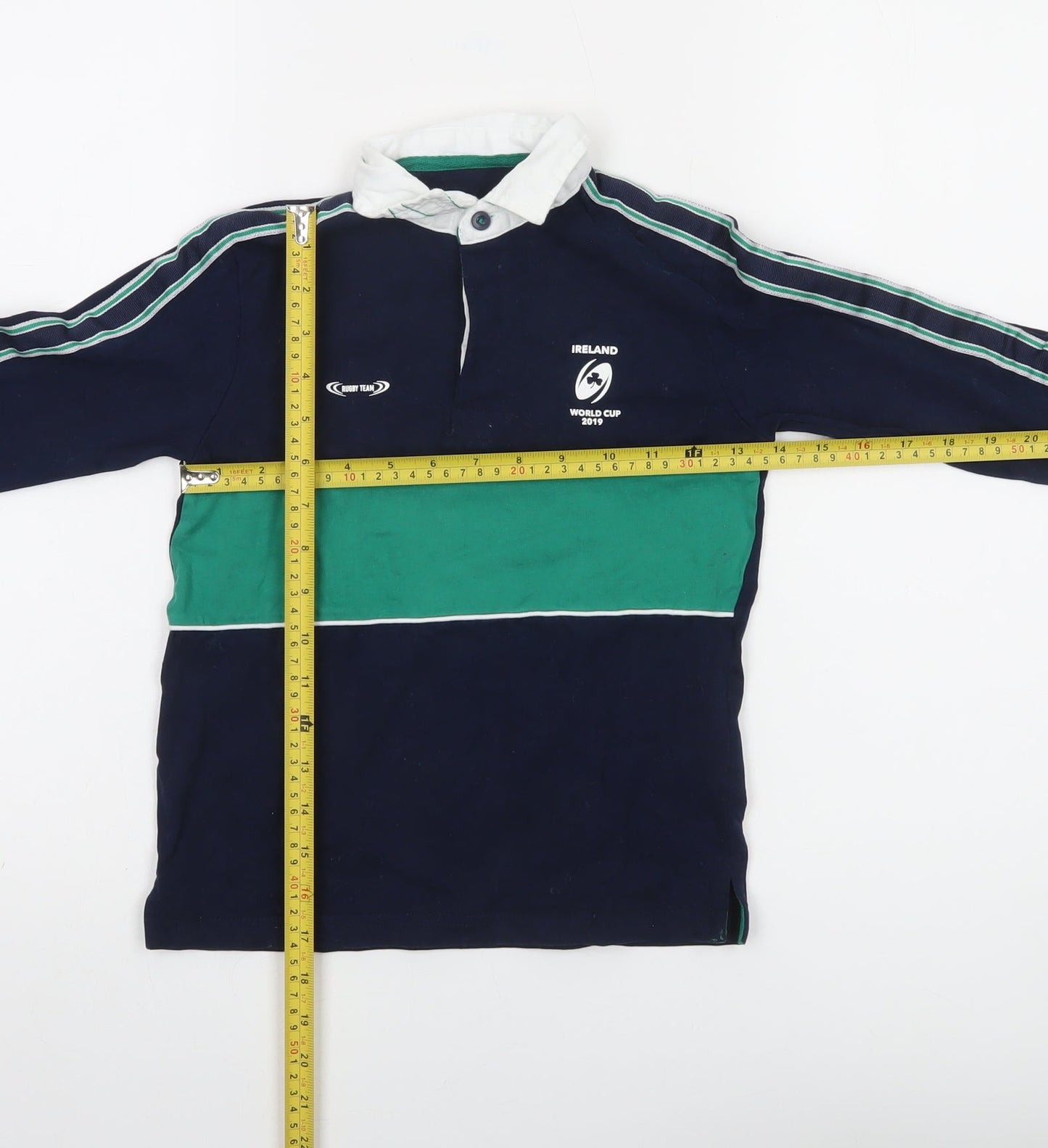 St. Bernard Boys Blue Ireland Rugby Polo Shirt 6-7 Years Long Sleeve Cotton