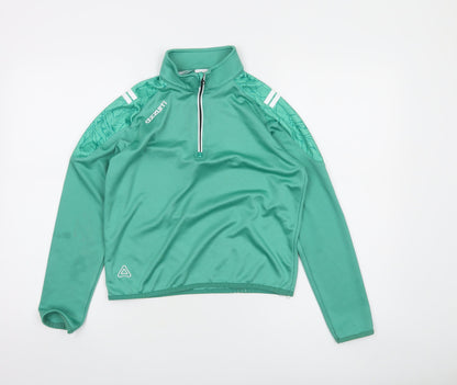 Azzurri Boys Green 10-11 Years 1/4 Zip Sports Sweatshirt