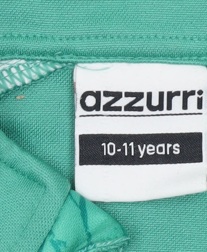 Azzurri Boys Green 10-11 Years 1/4 Zip Sports Sweatshirt