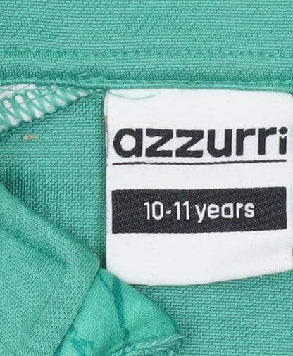 Azzurri Boys Green 10-11 Years 1/4 Zip Sports Sweatshirt