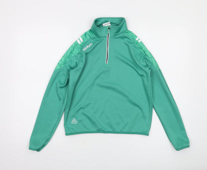Azzurri Boys Green 10-11 Years 1/4 Zip Sports Sweatshirt