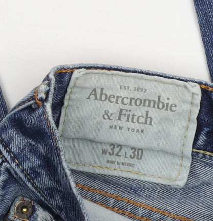 Abercrombie & Fitch Men’s Blue 32x30 Medium Wash Distressed Straight Jeans