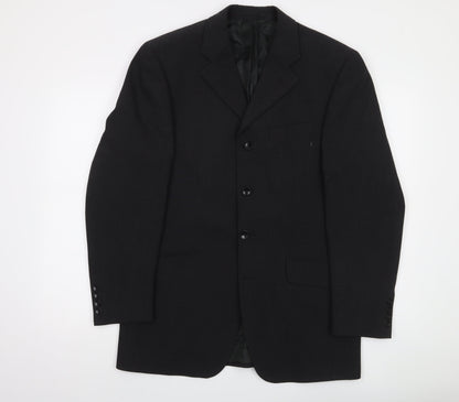 Remus Uomo Men's Black 38R Wool Blend Formal Blazer Jacket