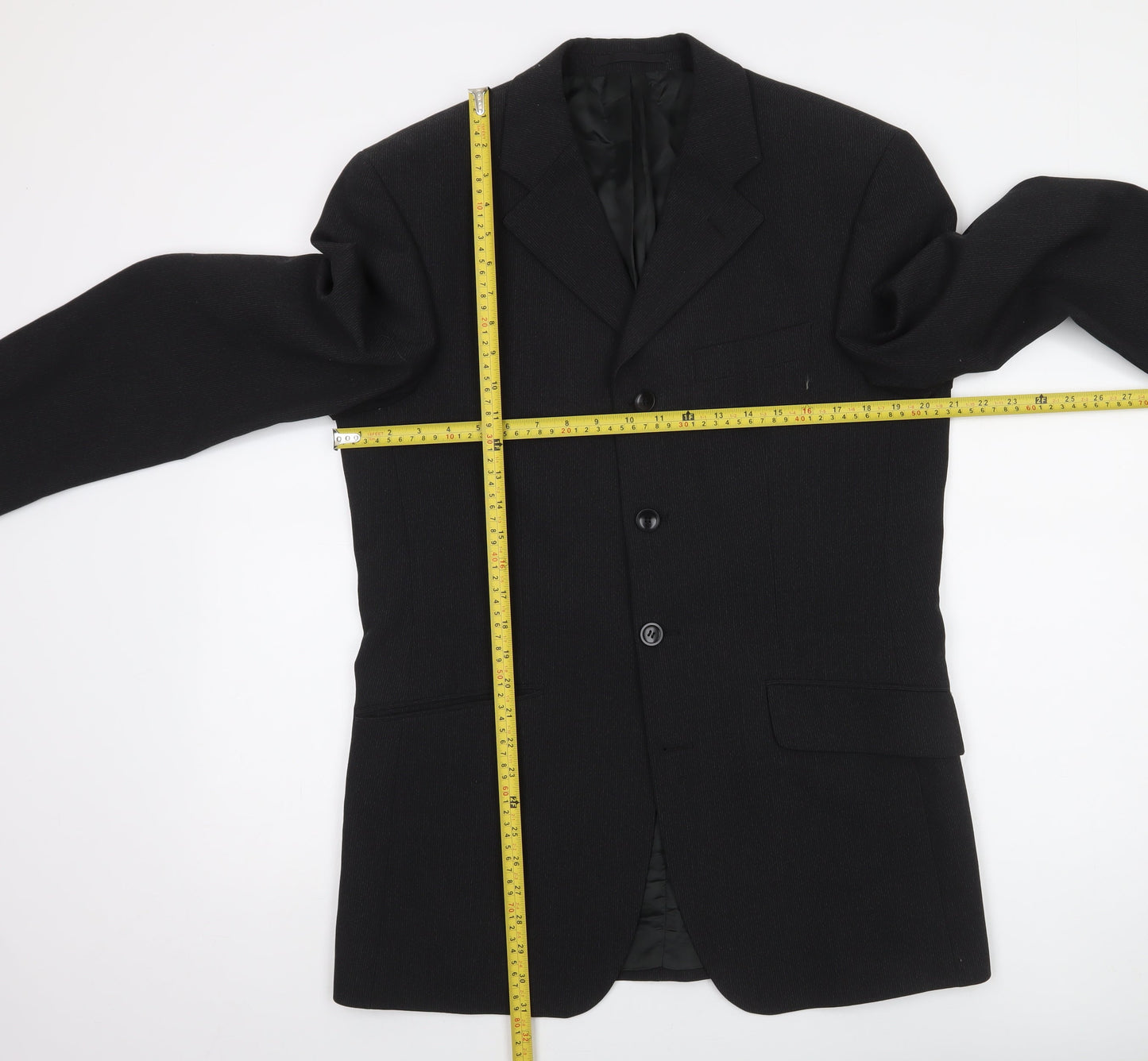 Remus Uomo Men's Black 38R Wool Blend Formal Blazer Jacket