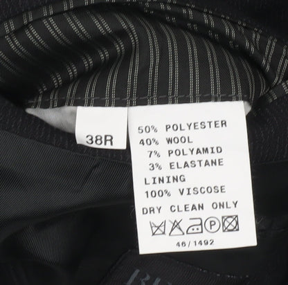 Remus Uomo Men's Black 38R Wool Blend Formal Blazer Jacket