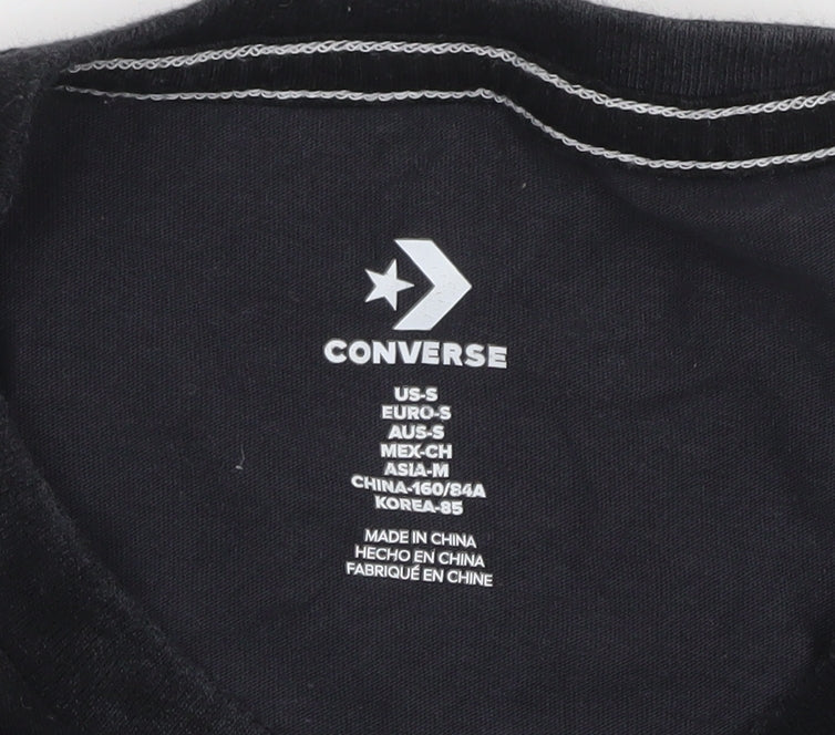 Converse Men's Black Crew Neck Short Sleeve T-Shirt Size S
