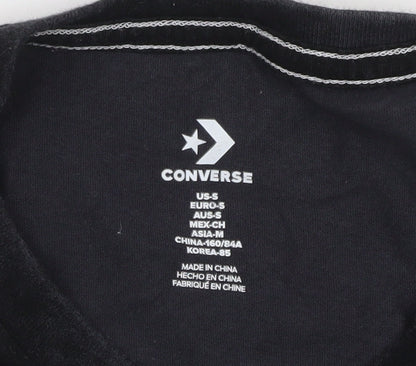 Converse Men's Black Crew Neck Short Sleeve T-Shirt Size S