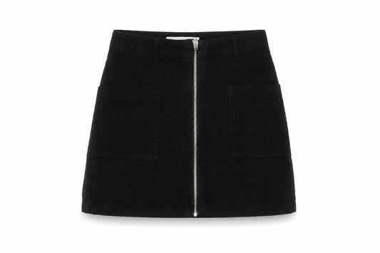 Moto Women’s Black Corduroy A-Line Mini Skirt Size 8