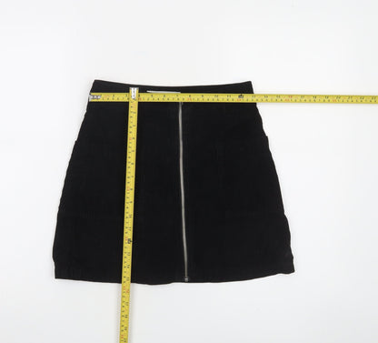 Moto Women’s Black Corduroy A-Line Mini Skirt Size 8