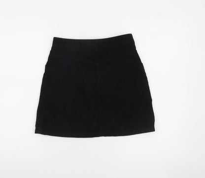 Moto Women’s Black Corduroy A-Line Mini Skirt Size 8