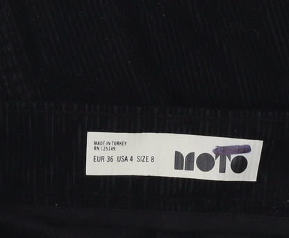 Moto Women’s Black Corduroy A-Line Mini Skirt Size 8