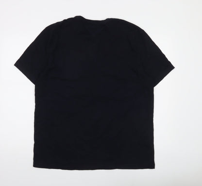Tommy Hilfiger Men's Black XL Slim Fit Cotton Crew Neck T-Shirt