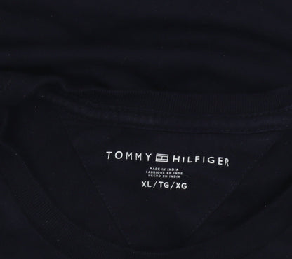 Tommy Hilfiger Men's Black XL Slim Fit Cotton Crew Neck T-Shirt