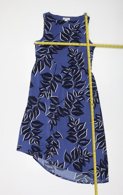 Monsoon Women Blue Floral A-Line Sleeveless Dress Size 12