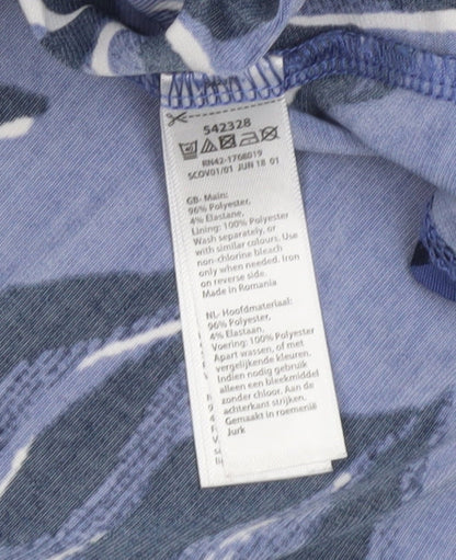 Monsoon Women Blue Floral A-Line Sleeveless Dress Size 12