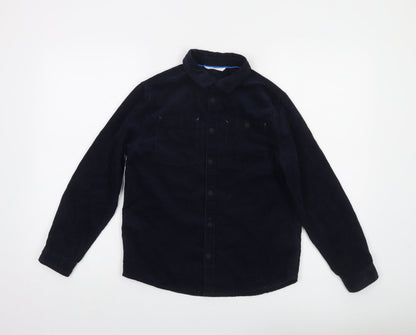 Marks and Spencer Boys Blue Corduroy Button-Up Shirt 10-11 Years