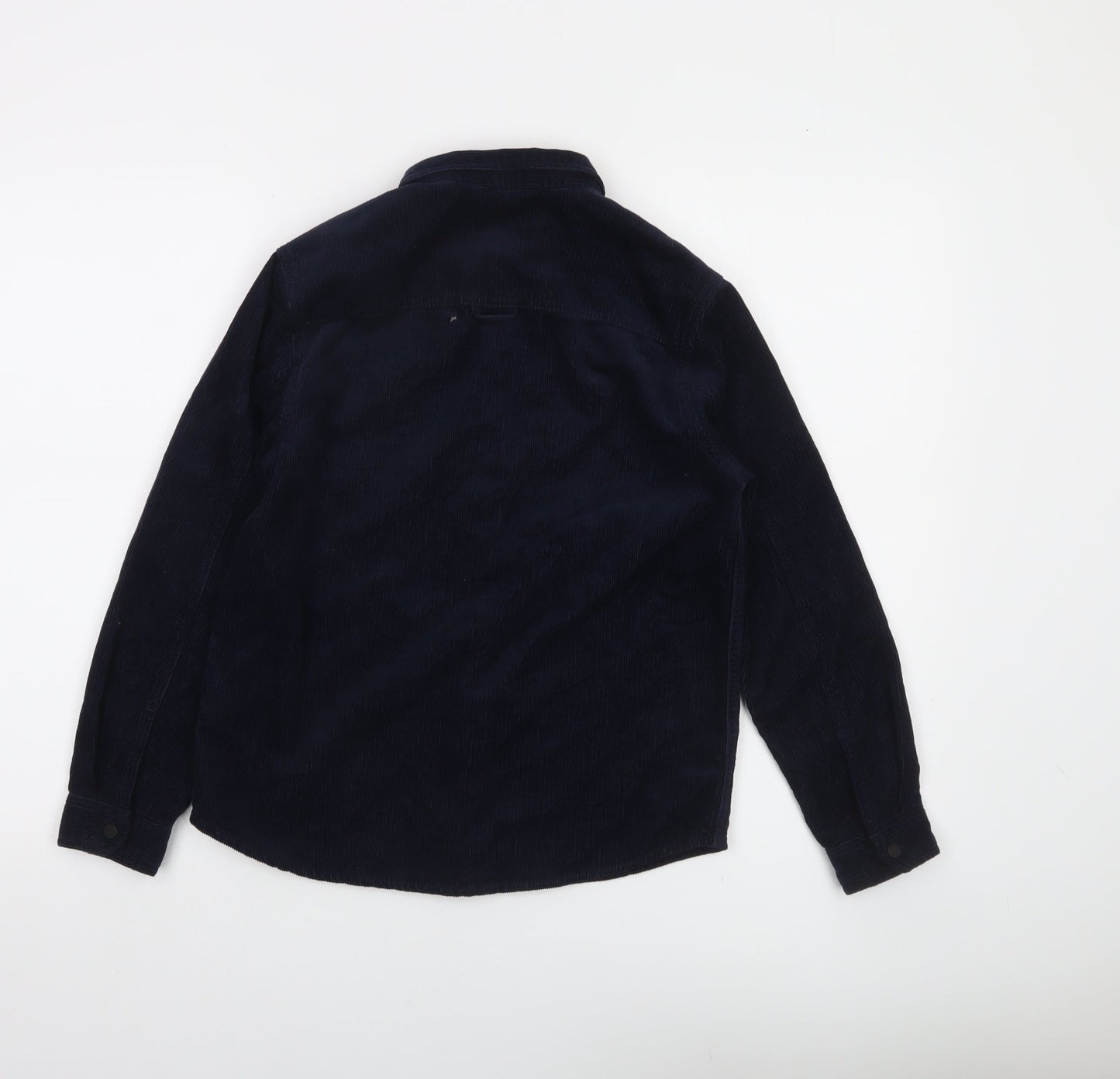 Marks and Spencer Boys Blue Corduroy Button-Up Shirt 10-11 Years