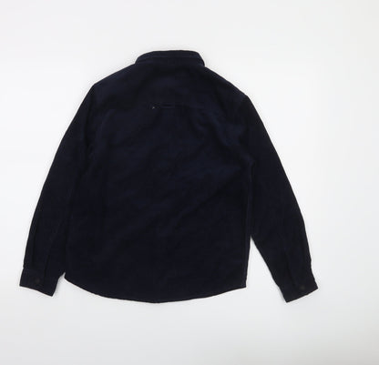 Marks and Spencer Boys Blue Corduroy Button-Up Shirt 10-11 Years