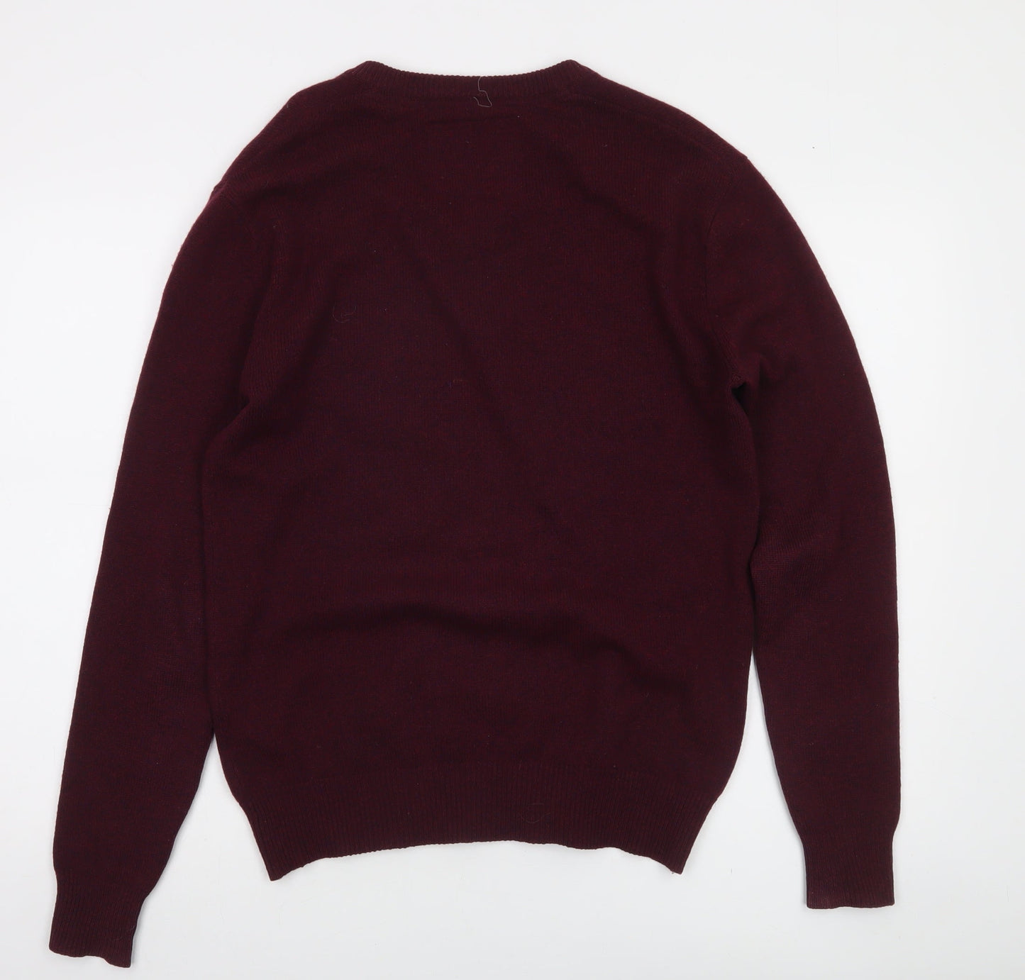 Jack Wills Mens Red XS V-Neck Merino Wool Jumper