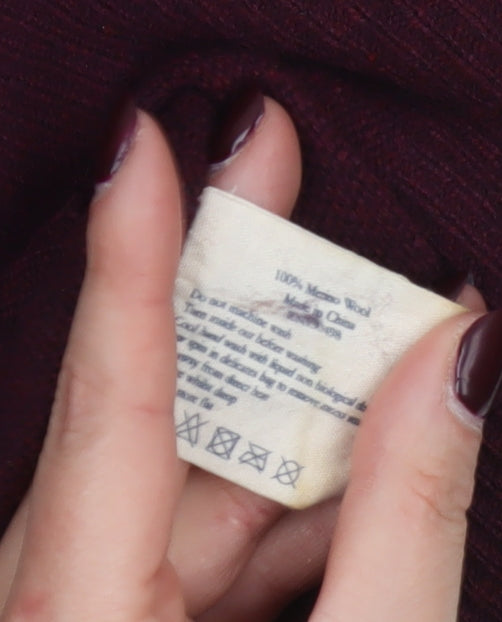 Jack Wills Mens Red XS V-Neck Merino Wool Jumper