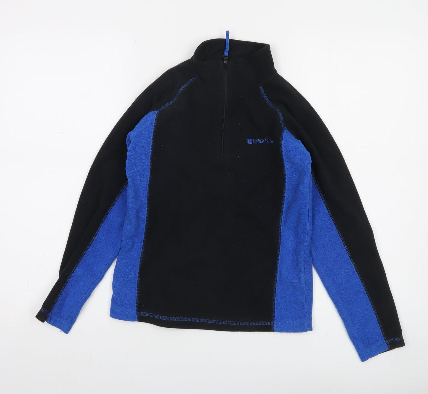Mountain Warehouse Boys Black Blue Fleece 1/4 Zip Pullover Sweatshirt 9-10 Years