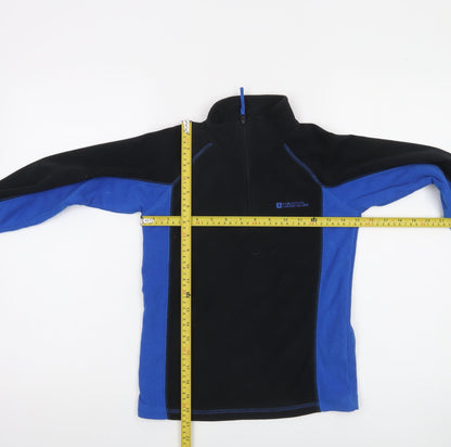 Mountain Warehouse Boys Black Blue Fleece 1/4 Zip Pullover Sweatshirt 9-10 Years