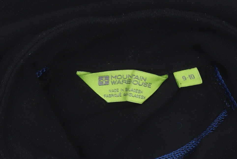 Mountain Warehouse Boys Black Blue Fleece 1/4 Zip Pullover Sweatshirt 9-10 Years