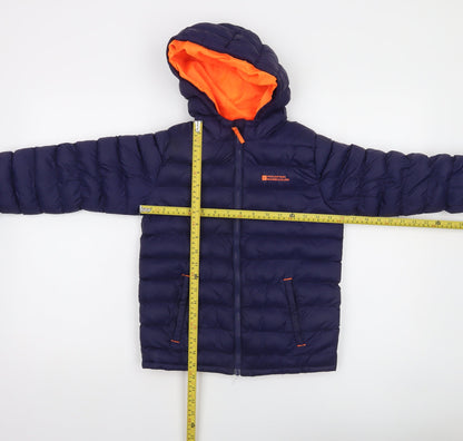 Mountain Warehouse Boys Blue Hooded Puffer Jacket 9-10 Years Water Resistant