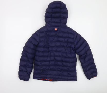 Mountain Warehouse Boys Blue Hooded Puffer Jacket 9-10 Years Water Resistant