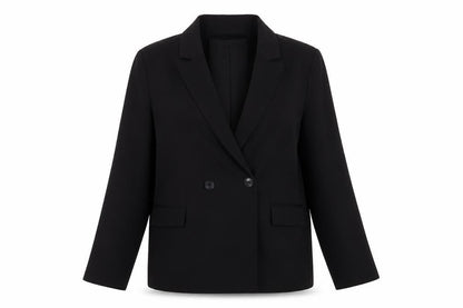 Bershka Womens Black Double-Breasted Blazer Jacket Size 12