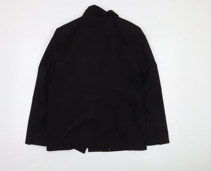Bershka Womens Black Double-Breasted Blazer Jacket Size 12