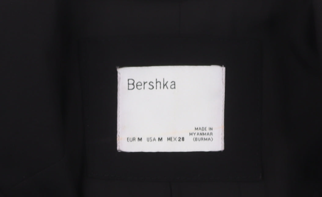 Bershka Womens Black Double-Breasted Blazer Jacket Size 12