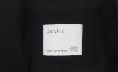 Bershka Womens Black Double-Breasted Blazer Jacket Size 12